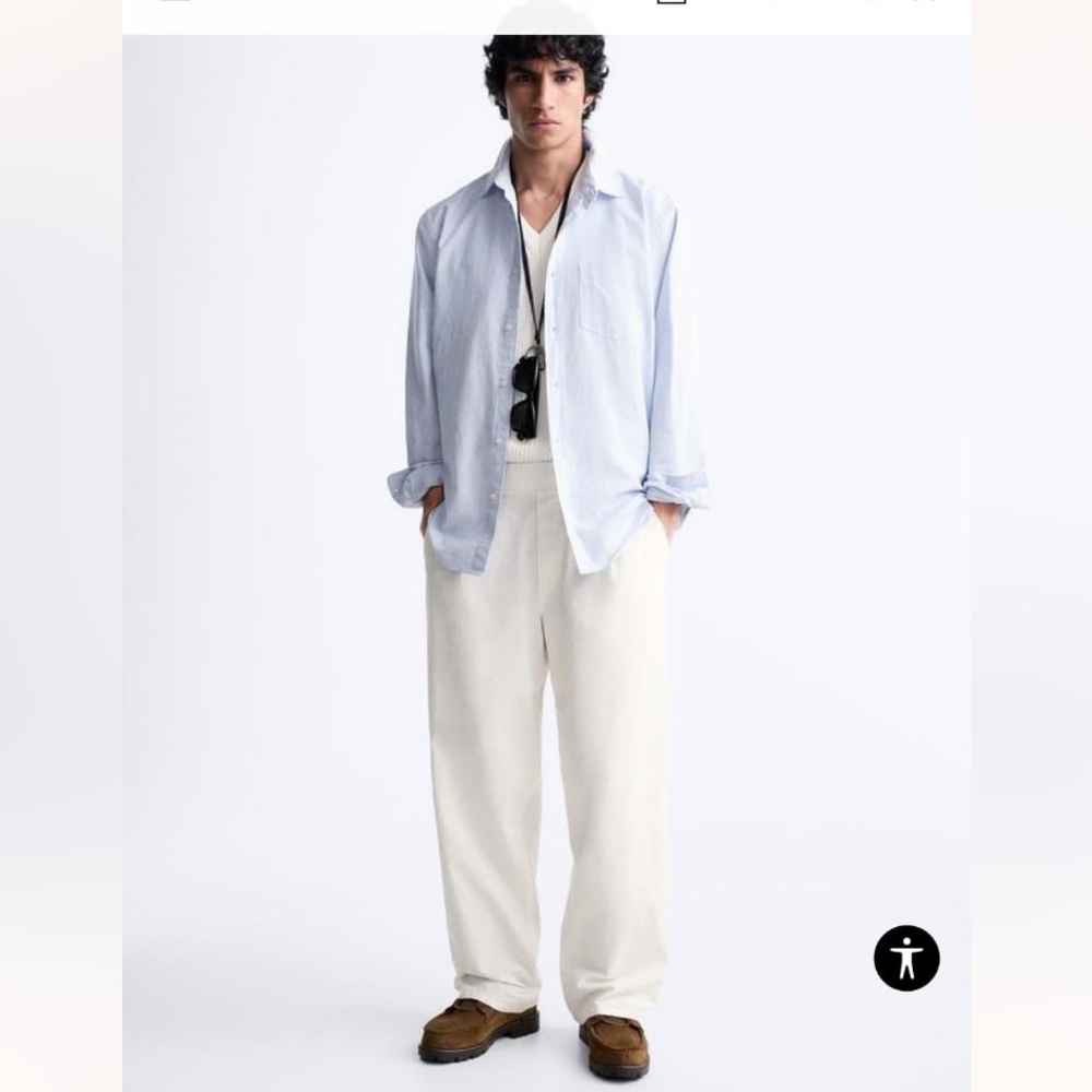 ZARA COTTON POPLIN PANTS